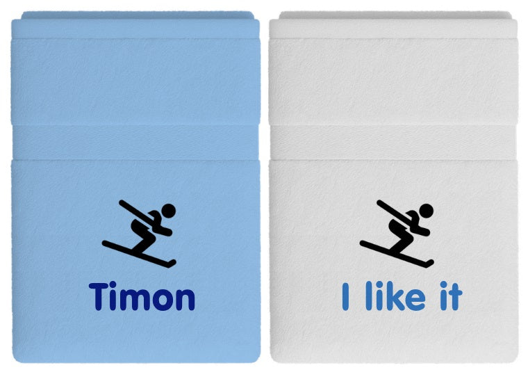 Skiën handdoek met naam