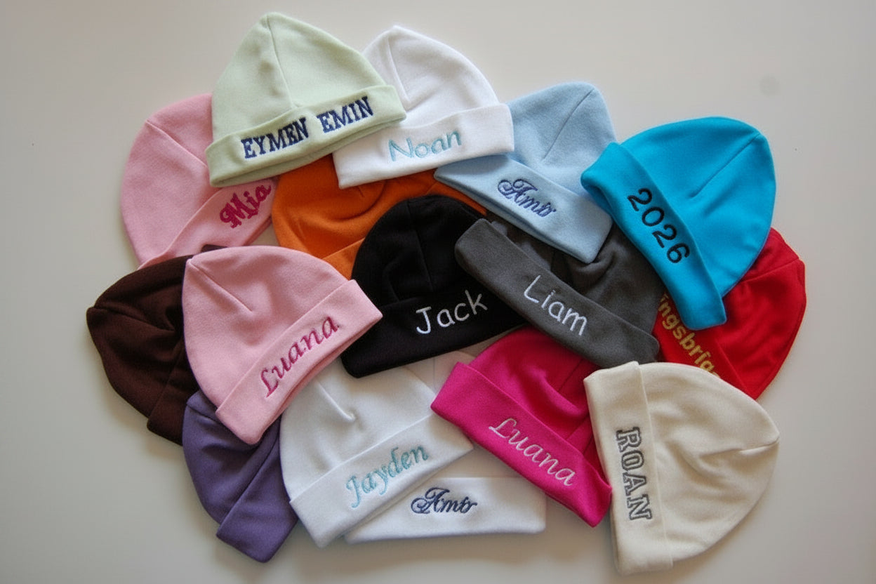 Babymuts met naam - Gepersonaliseerd Cadeau - In-house Geborduurd