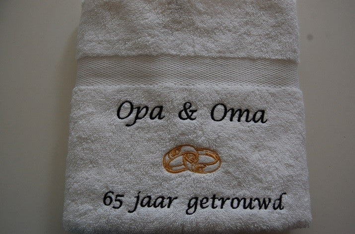 65 jaar getrouwd cadeau met namen -Persoonlijk Cadeau- Borduurkado