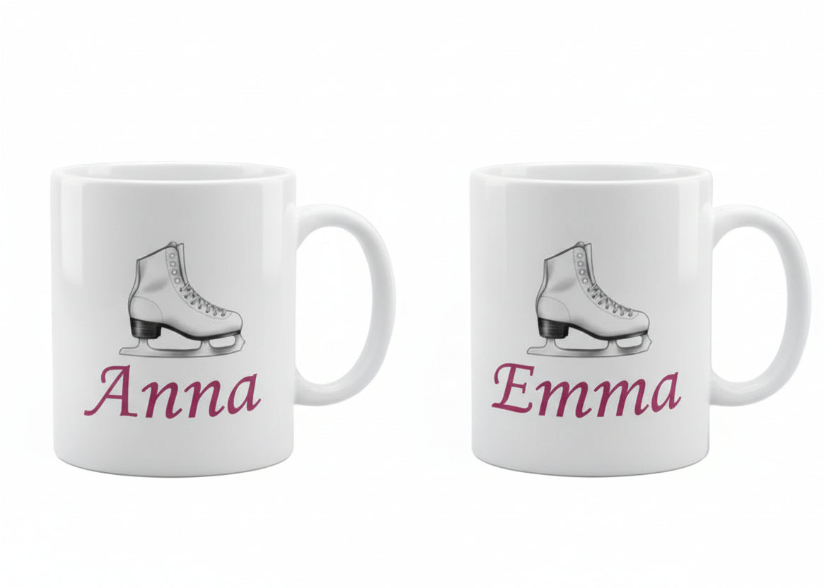 Schaats mok cadeau met naam. Leuk dat cadeau voor mensen dei van schaatsen houden