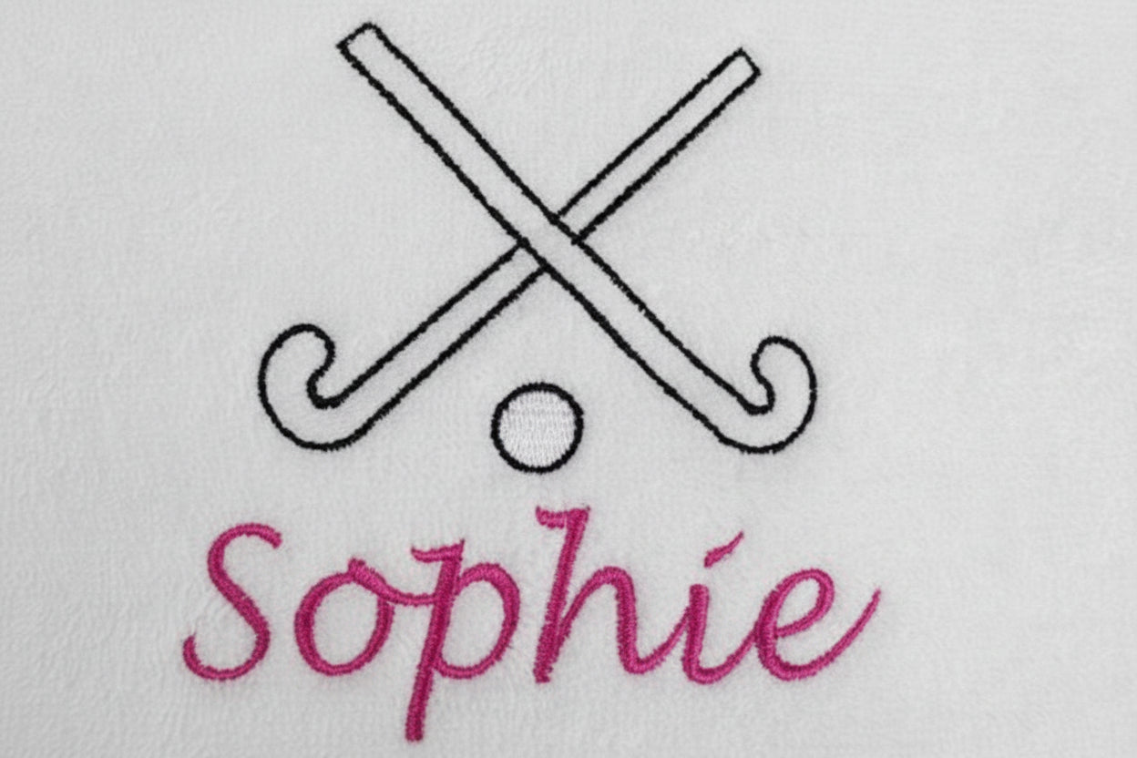 Hockey handdoek met naam - Gepersonaliseerd Cadeau - In-house Geborduurd