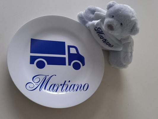 Mini knuffelbeertje met naam roze of blauw