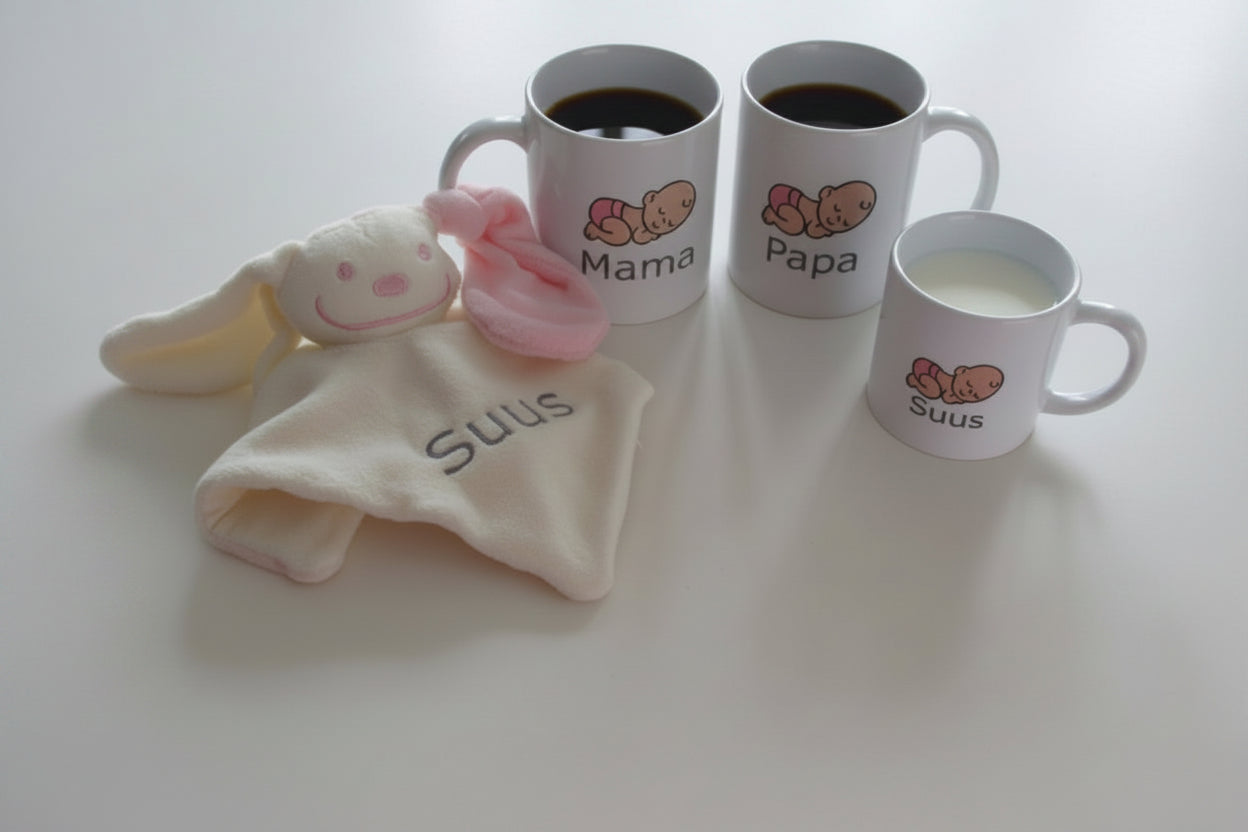 Tutpoppetje met Naam - Knuffelpop met Naam Roze - Gepersonaliseerd Cadeau - In-house Geborduurd