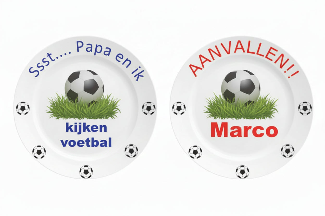 Voetbal ontbijtbordje met naam