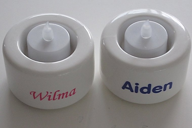 Waxinelichthouder met Naam of Tekst – Bedankt Cadeau - Gepersonaliseerd Cadeau - In-house Geborduurd