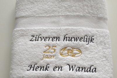 Luchtpost Belofte Warmte Zilveren huwelijk cadeau | 25 jaar getrouwd huwelijkscadeau - Borduur Kado