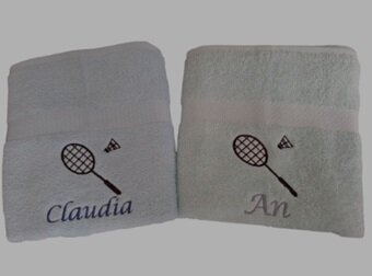 badminton handdoek met naam