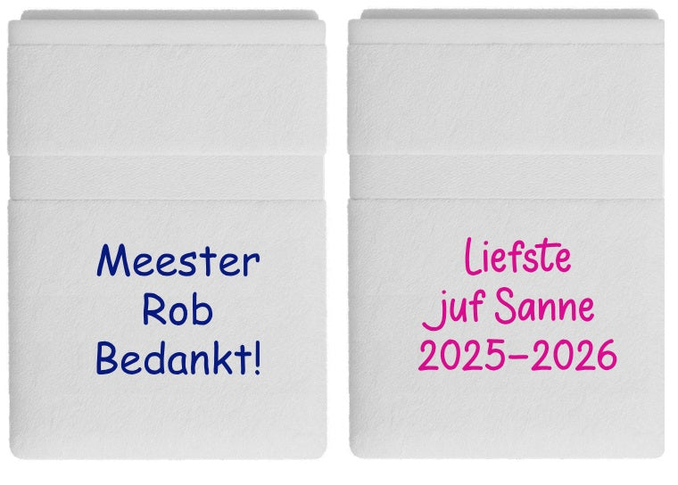 Bedankt juf of meester handdoek met naam