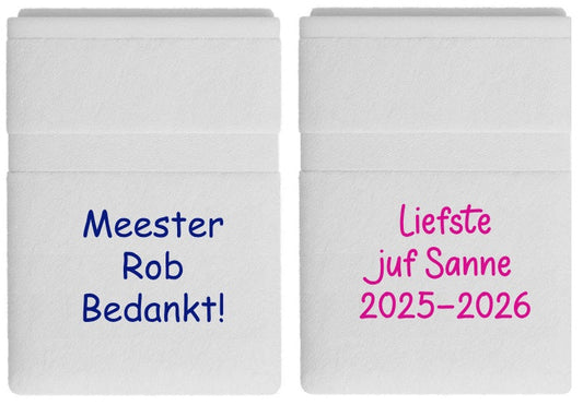 Bedankt juf of meester handdoek met naam