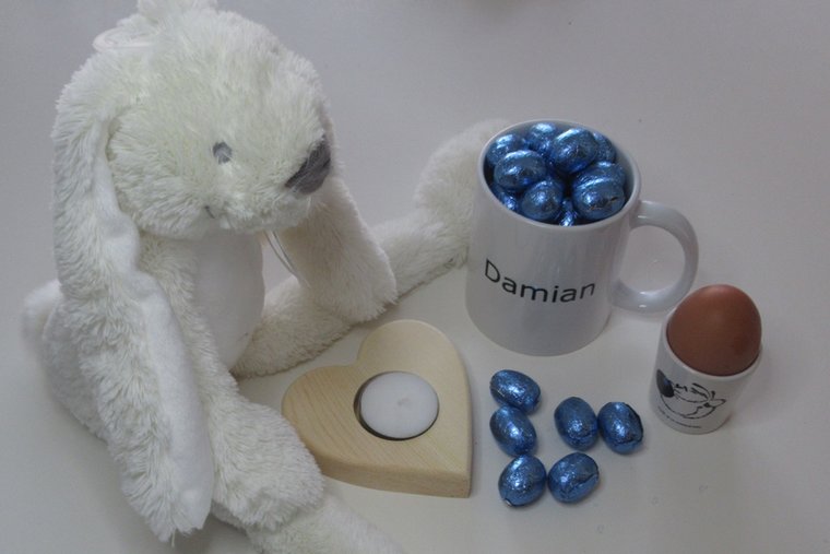 Paascadeau met naam - knuffelkonijn Richie van Happy Horse geborduurd met naam