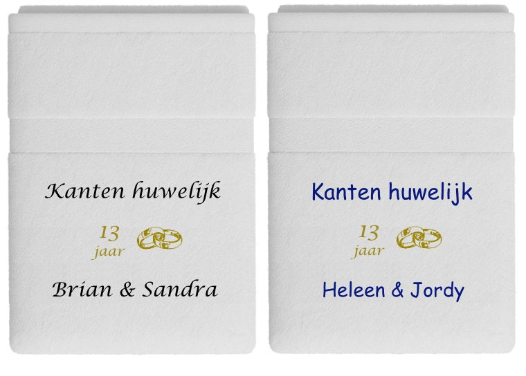 Kanten huwelijk cadeau | 13 jaar getrouwd - Gepersonaliseerd Cadeau - In-house Geborduurd