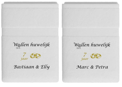Wollen huwelijk cadeau | 7 jaar getrouwd - Gepersonaliseerd Cadeau - In-house Geborduurd