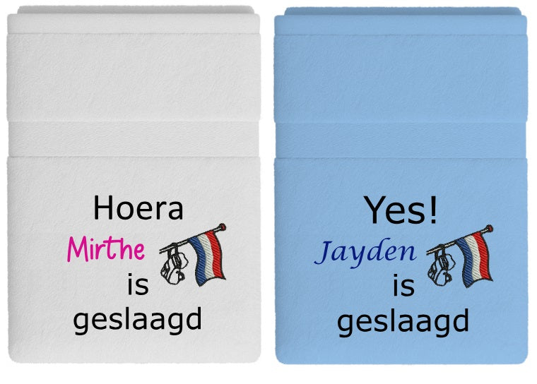 Geslaagd cadeau met naam - Gepersonaliseerd Cadeau - In-house Geborduurd