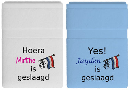 Geslaagd cadeau met naam - Gepersonaliseerd Cadeau - In-house Geborduurd