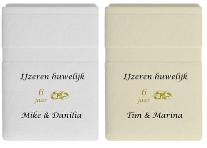 IJzeren huwelijk cadeau | 6 jaar getrouwd - Gepersonaliseerd Cadeau - In-house Geborduurd