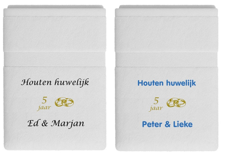 Houten huwelijk cadeau | 5 jaar getrouwd - Gepersonaliseerd Cadeau - In-house Geborduurd
