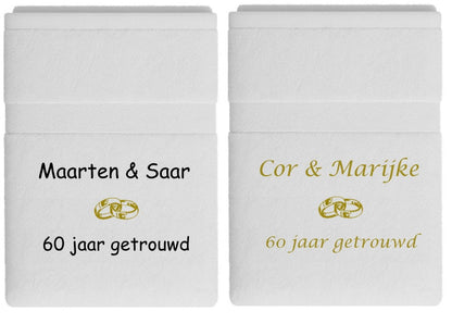60 jaar getrouwd cadeau met namen - Gepersonaliseerd Cadeau - In-house Geborduurd