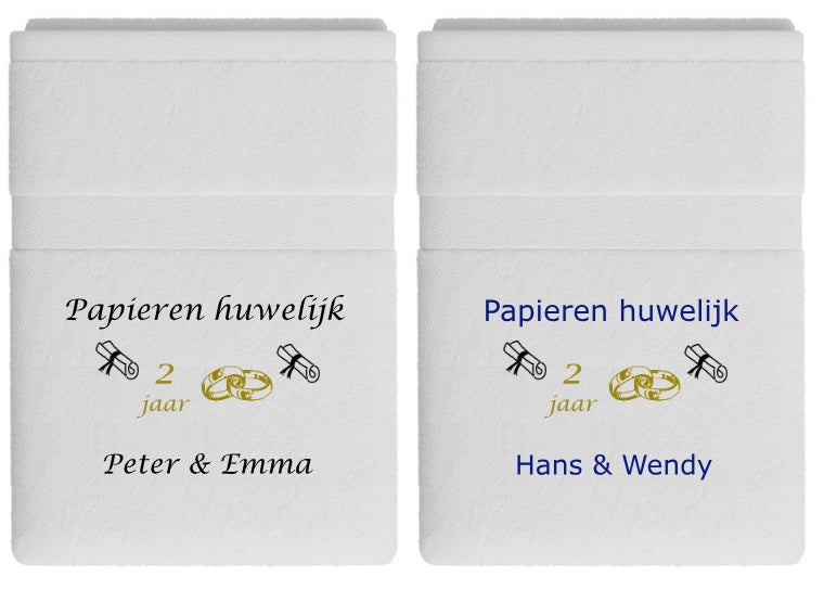 Papieren huwelijk cadeau | 2 jaar getrouwd