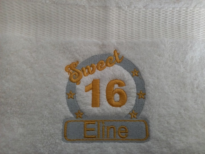 Sweet 16 cadeau cadeau met naam - Gepersonaliseerd Cadeau - In-house Geborduurd