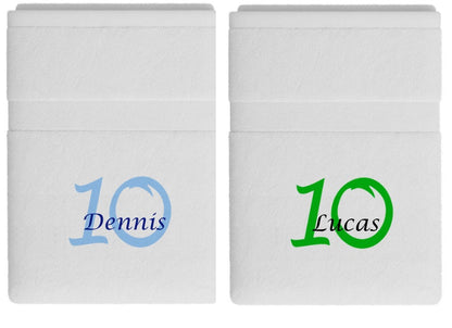 10 jaar cadeau met naam en leeftijd - Gepersonaliseerd Cadeau - In-house Geborduurd