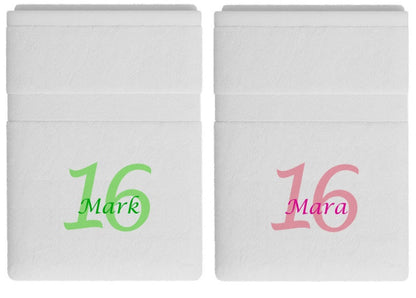 16 jaar cadeau met naam en leeftijd - Gepersonaliseerd Cadeau - In-house Geborduurd