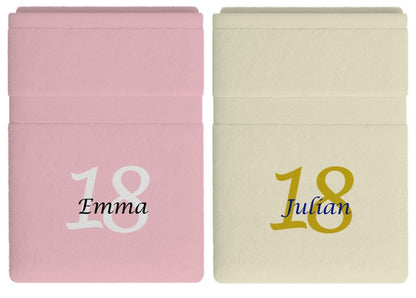 18 jaar cadeau met naam en leeftijd - Gepersonaliseerd Cadeau - In-house Geborduurd