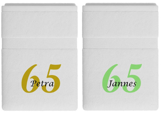 65 jaar cadeau met naam en leeftijd