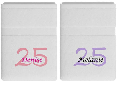25 jaar cadeau met naam en leeftijd - Gepersonaliseerd Cadeau - In-house Geborduurd