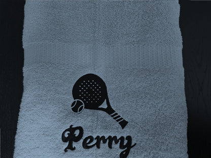 Padel handdoek cadeau met naam - Gepersonaliseerd Cadeau - In-house Geborduurd