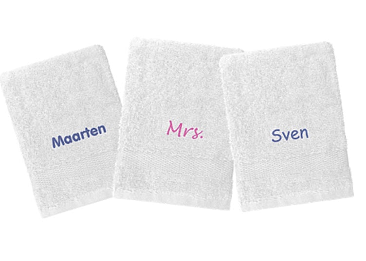Washand met naam - Gepersonaliseerd Cadeau - In-house Geborduurd