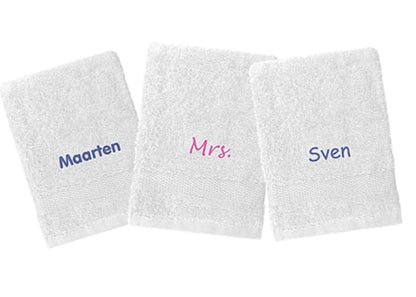 Washand met naam - Gepersonaliseerd Cadeau - In-house Geborduurd