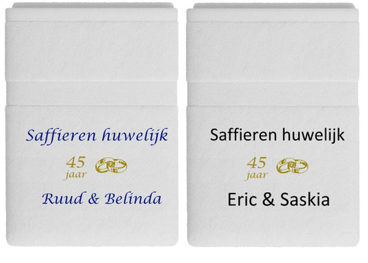 Saffieren huwelijk cadeau | 45 jaar getrouwd
