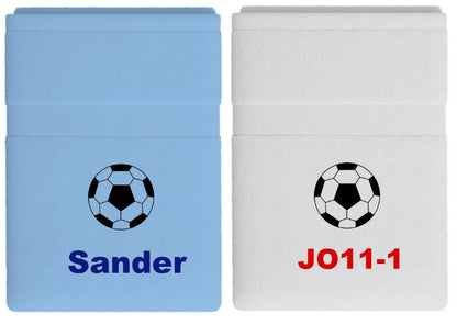 Voetbal handdoek met naam - Gepersonaliseerd Cadeau - In-house Geborduurd