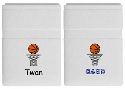 Basketbal handdoek met naam - Gepersonaliseerd Cadeau - In-house Geborduurd