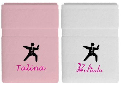 Kung Fu handdoek met naam - Gepersonaliseerd Cadeau - In-house Geborduurd