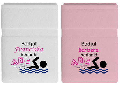 Badjuf bedankt cadeau met naam - Gepersonaliseerd Cadeau - In-house Geborduurd