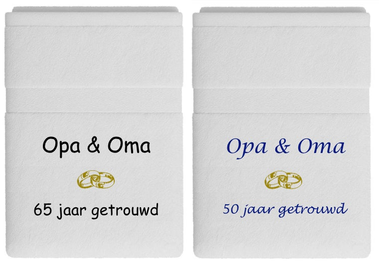 Opa en Oma zoveel jaar getrouwd cadeau