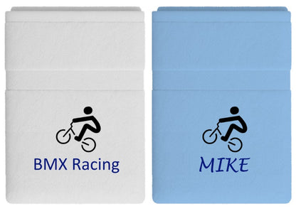 BMX handdoek met naam - Gepersonaliseerd Cadeau - In-house Geborduurd