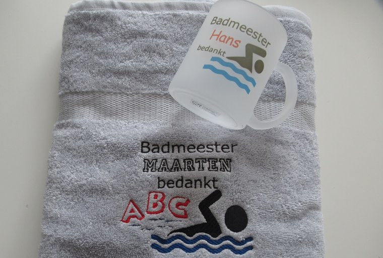 badmeester bedankt cadeau