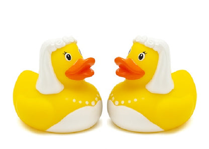 Bruidspaar badeendjes - Gepersonaliseerd Cadeau - In-house Geborduurd