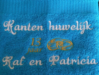 Kanten huwelijk cadeau | 13 jaar getrouwd - Gepersonaliseerd Cadeau - In-house Geborduurd