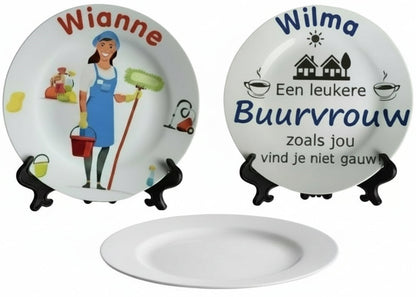 Sierbordje Eigen ontwerp Rood - Gepersonaliseerd Cadeau - In-house Geborduurd