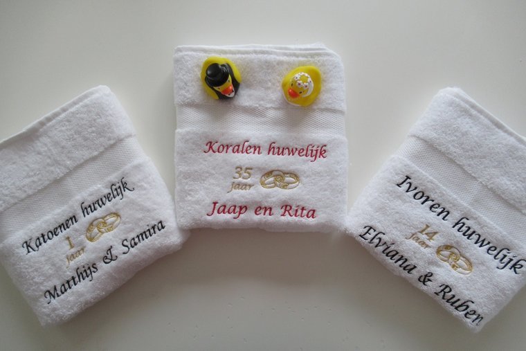 Kanten huwelijk cadeau | 13 jaar getrouwd - Gepersonaliseerd Cadeau - In-house Geborduurd