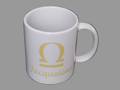 Koffiemok met Naam en Sterrenbeeld - Gepersonaliseerd Cadeau - In-house Geborduurd