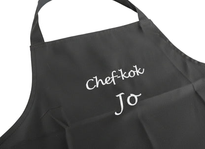 Keukenschort met Naam - Gepersonaliseerd Cadeau - In-house Geborduurd