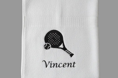 Padel handdoek cadeau met naam - Gepersonaliseerd Cadeau - In-house Geborduurd