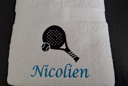 Padel handdoek cadeau met naam - Gepersonaliseerd Cadeau - In-house Geborduurd