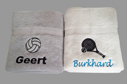 Padel handdoek cadeau met naam - Gepersonaliseerd Cadeau - In-house Geborduurd