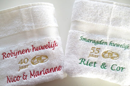 Robijnen huwelijk cadeau | 40 jaar getrouwd - Gepersonaliseerd Cadeau - In-house Geborduurd