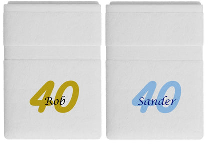 40 jaar cadeau met naam en leeftijd - Gepersonaliseerd Cadeau - Borduurkado